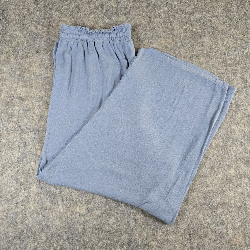 Plus Size Women "Emery Rose" Denim-Blue Bohemian Wide Leg Pants Size 2X Comfort